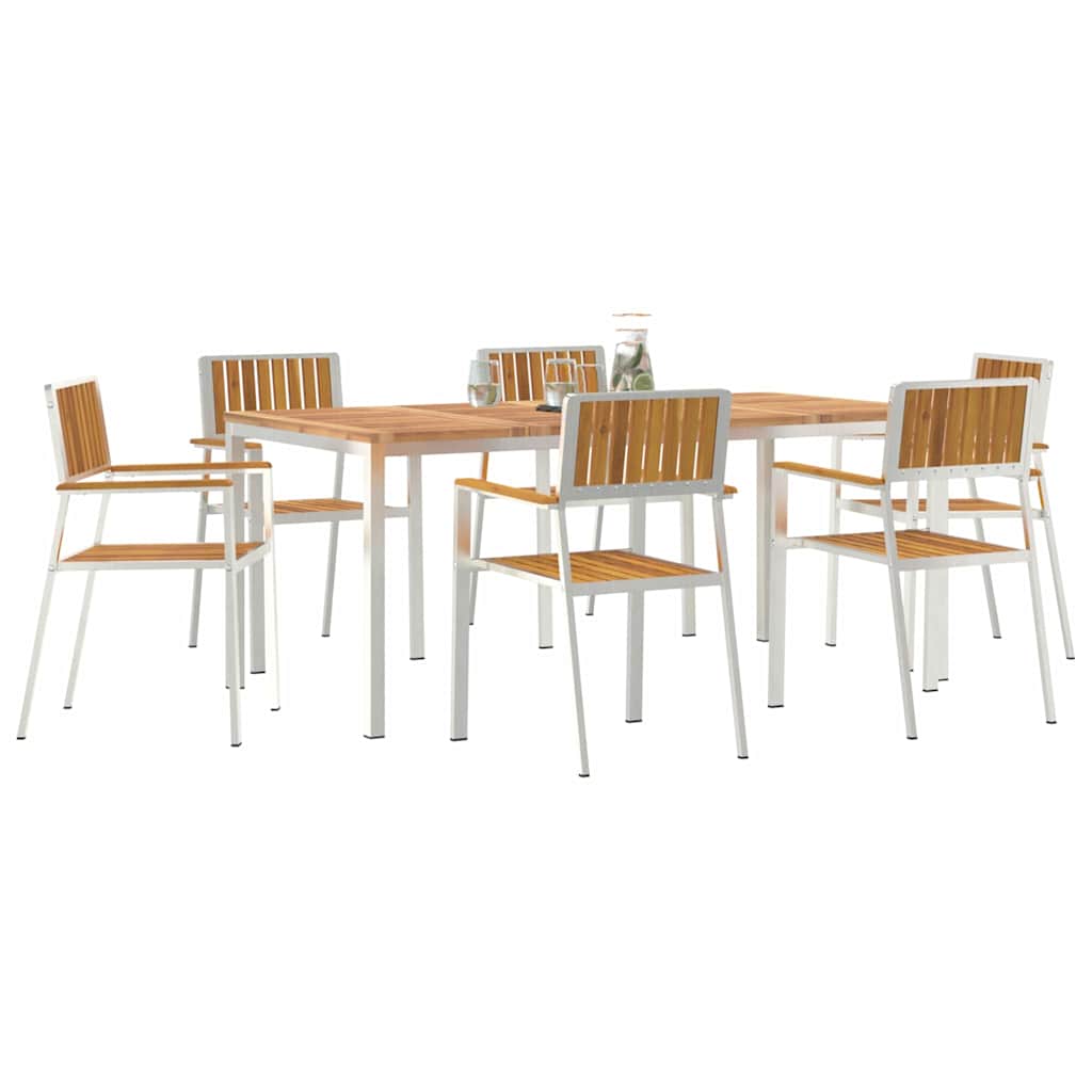 Garten Essgruppe 7 pcs Braun Akazie Massivholz