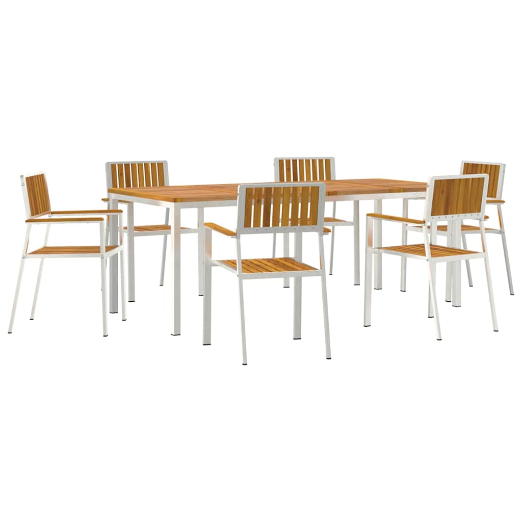 Garten Essgruppe 7 pcs Braun Akazie Massivholz