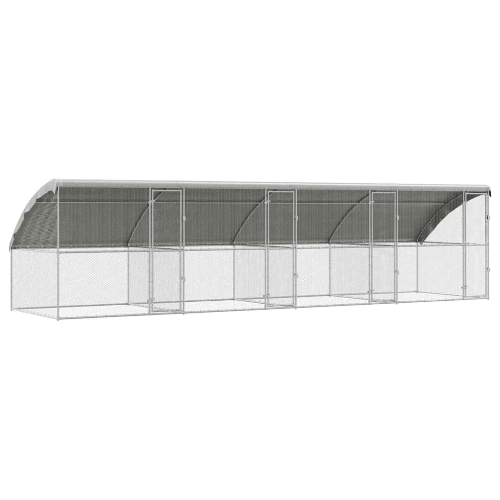 Hühnerkäfig Silber 800 x 200 x 198.5 cm Verzinkter Stahl