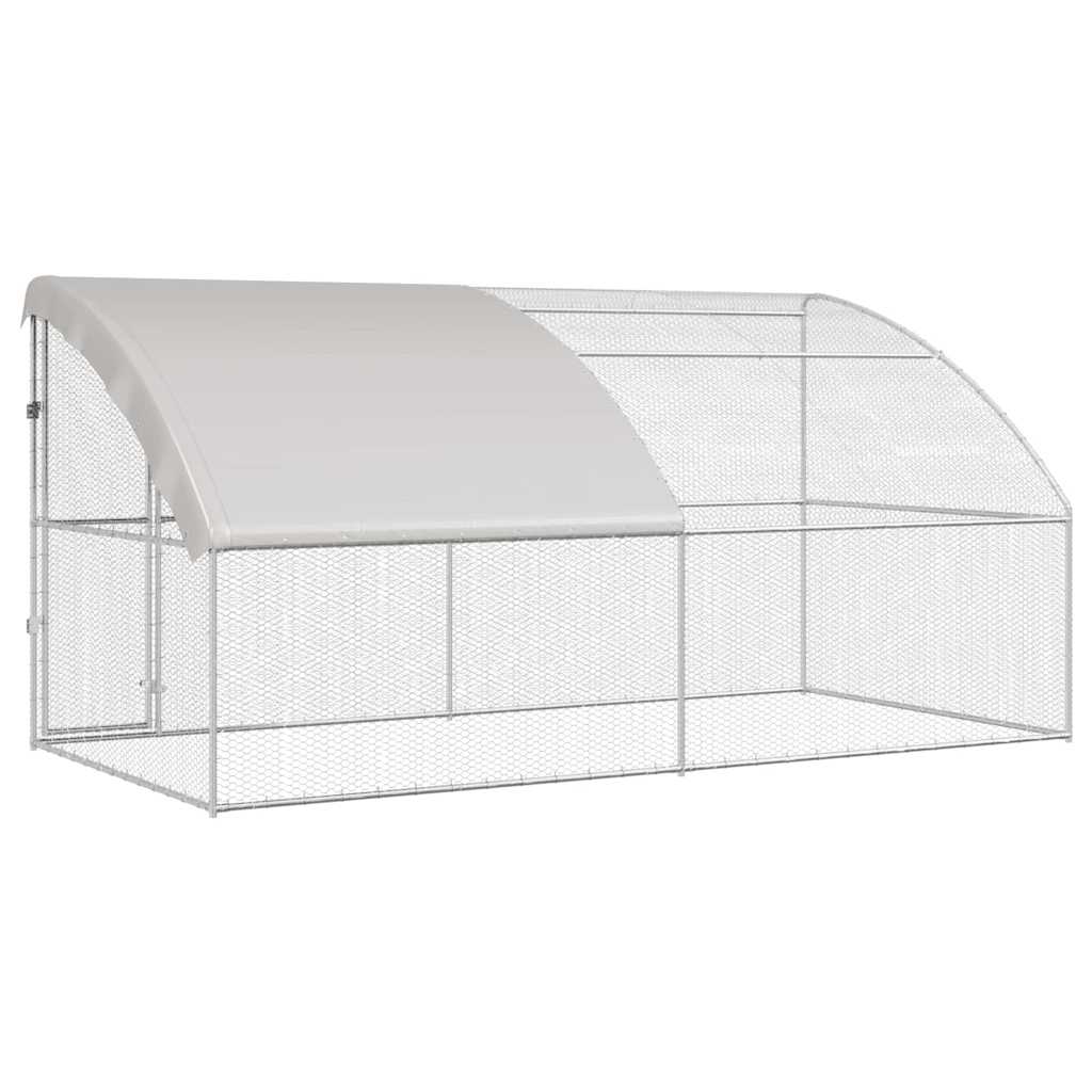 Hühnerkäfig Silber 400 x 200 x 198.5 cm Verzinkter Stahl