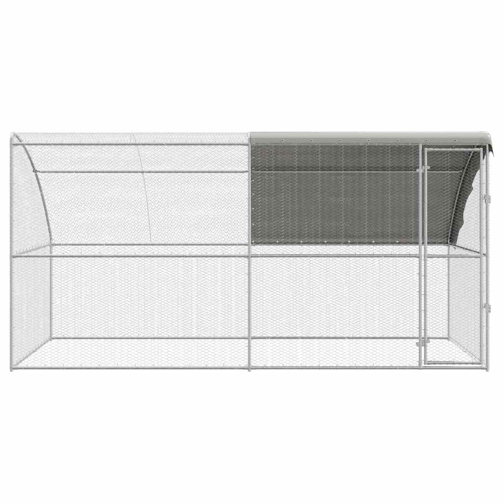 Hühnerkäfig Silber 400 x 200 x 198.5 cm Verzinkter Stahl