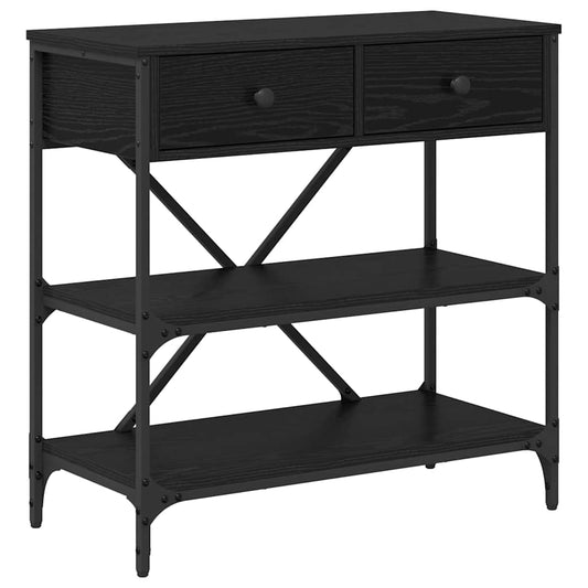 Konsolentisch mit Schubladen mit Regal Sonstiges Schwarz Holz