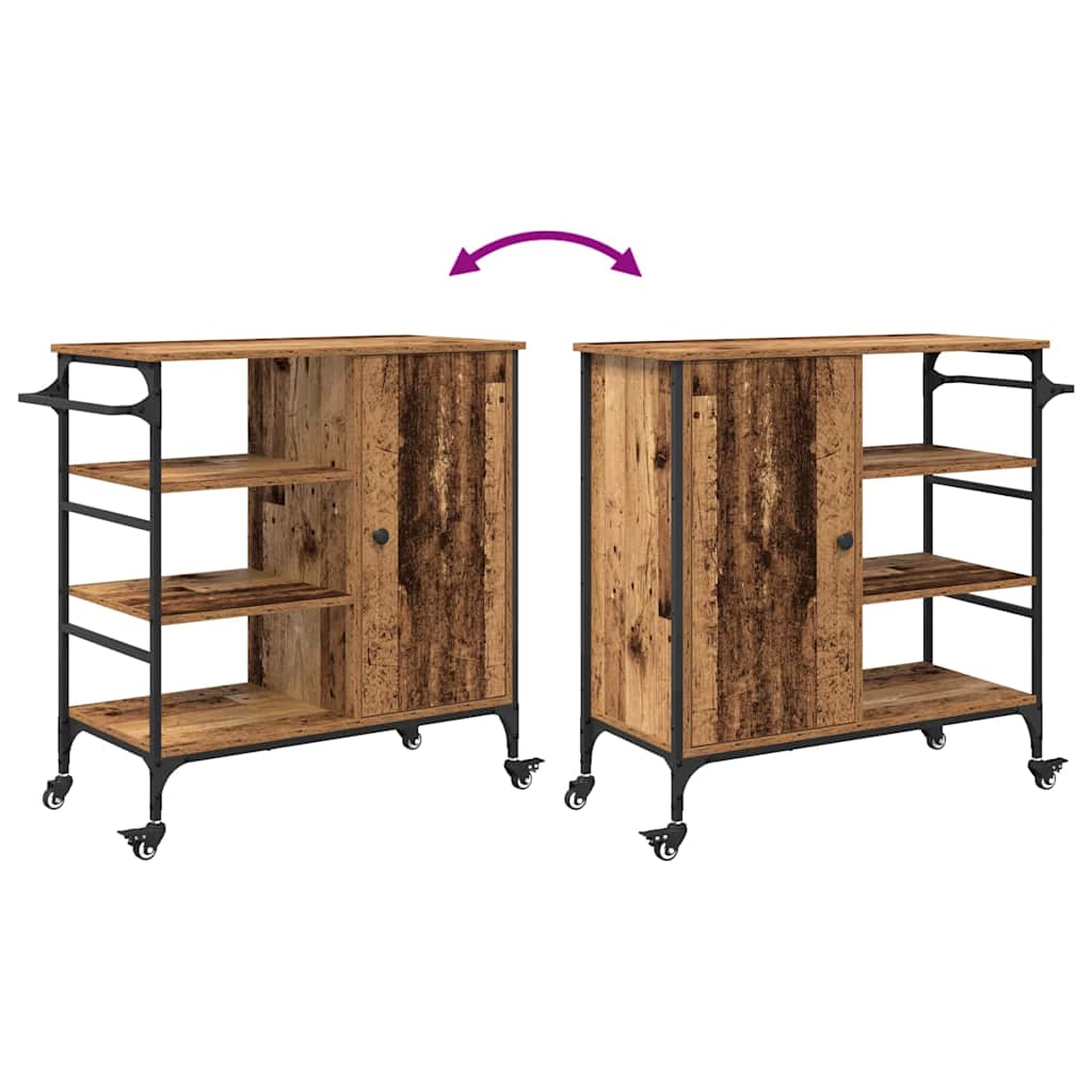 Küchentrolley Altholz 87.5 x 38.5 x 84.5 cm Holzwerkstoff