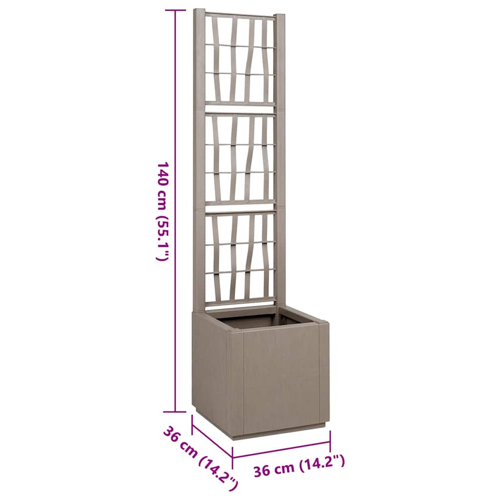Gartenblumentopf Grau 36 x 36 x 140 cm Polypropylen