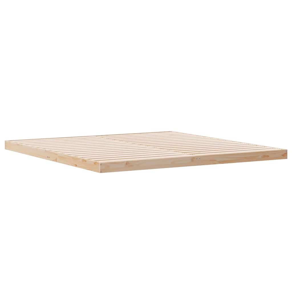 Bodenbettgestell Natur 200 x 210 cm Massivholz Kiefer