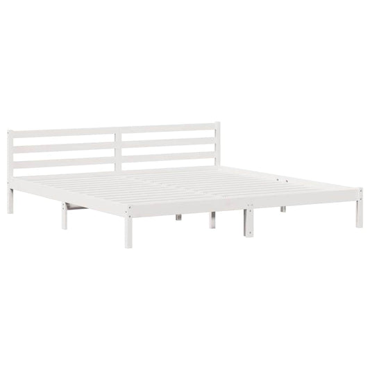 Bettrahmen Weiß 208.6 x 157.6 x 69.4 cm Massives Kiefernholz