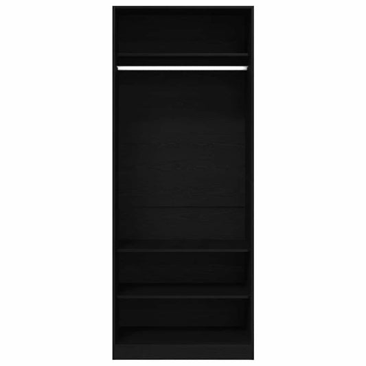 Kleiderschrank Schwarz Eichen-Optik 80 x 50 x 200 cm
