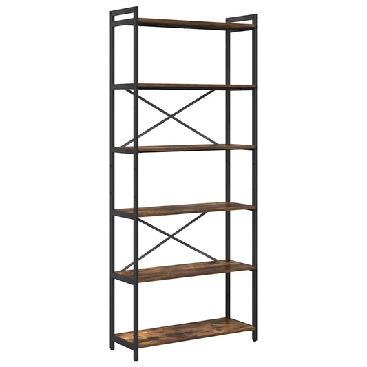 Bücherregal Räuchereiche 80 x 30 x 188 cm Holzwerkstoff