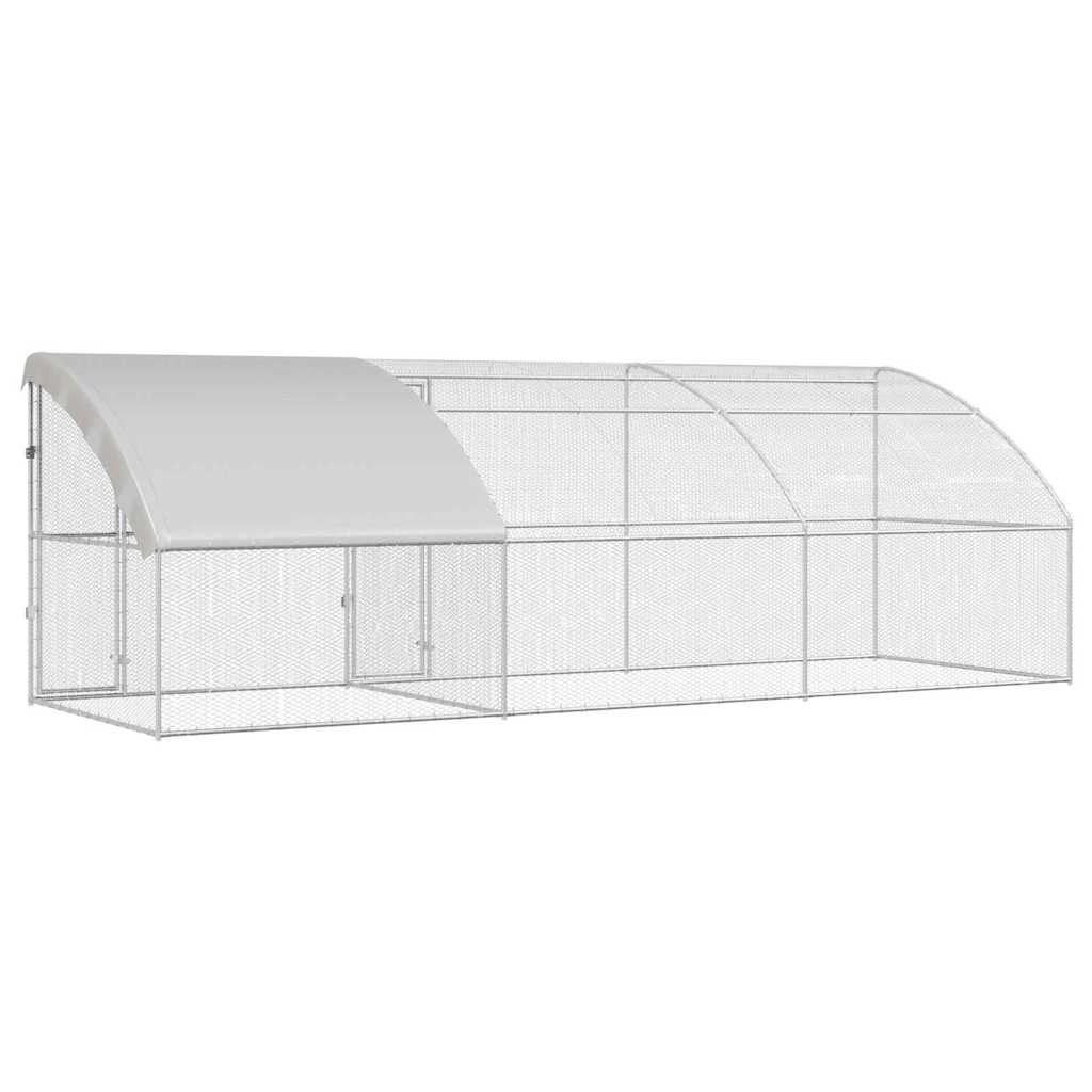 Hühnerkäfig Silber 600 x 200 x 198.5 cm Verzinkter Stahl