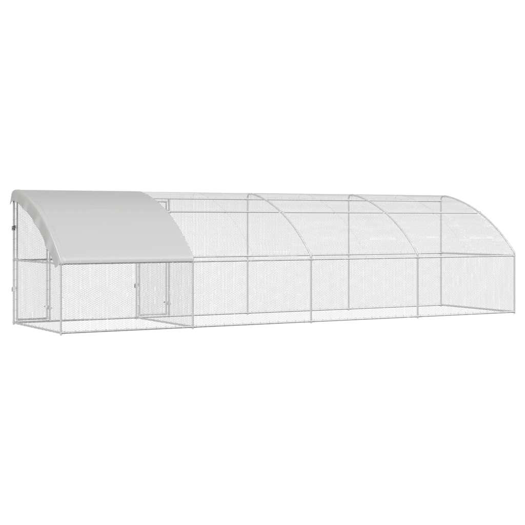 Hühnerkäfig Silber 800 x 200 x 198.5 cm Verzinkter Stahl