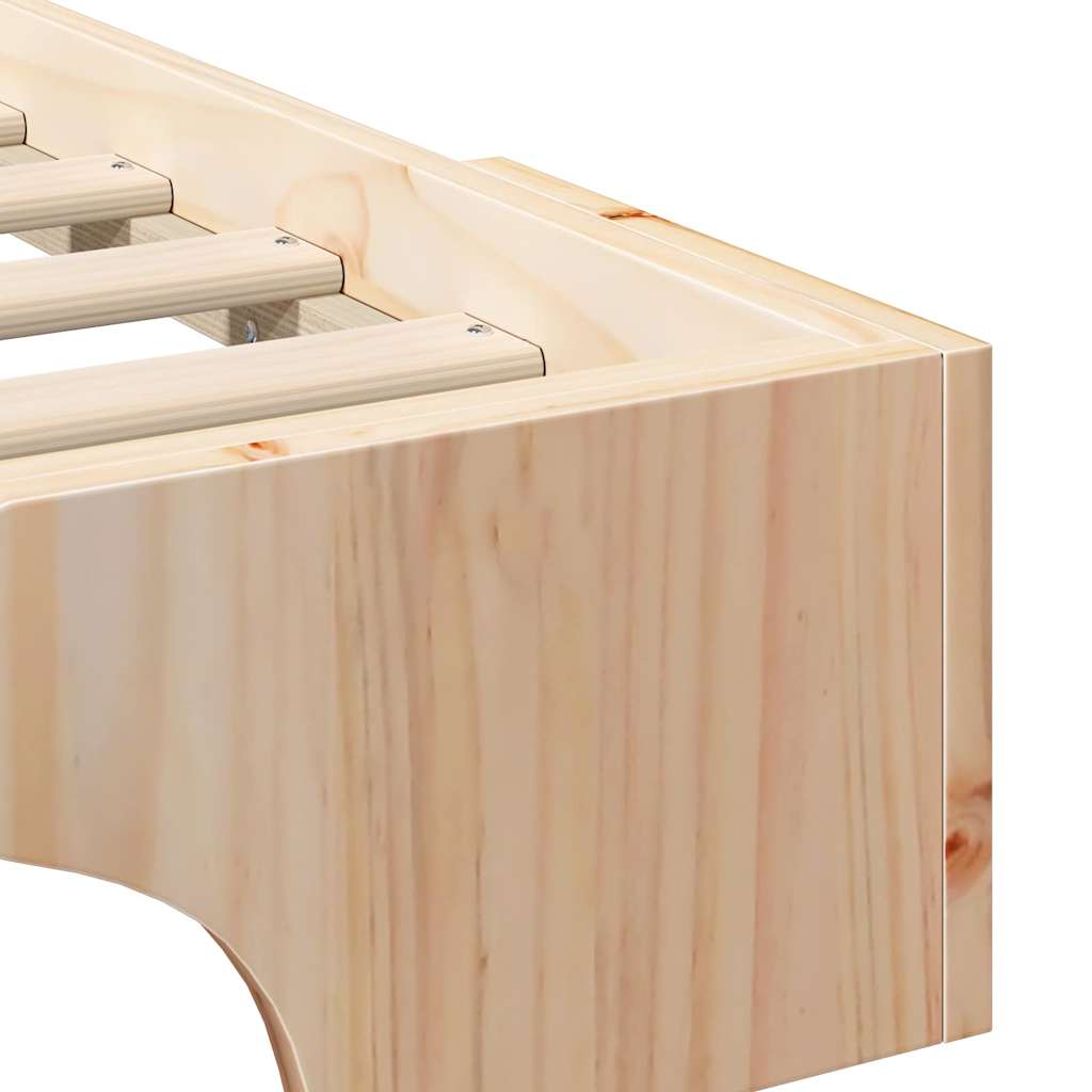 Bodenbettgestell mit Speicher Braun 100 x 210 cm Holz