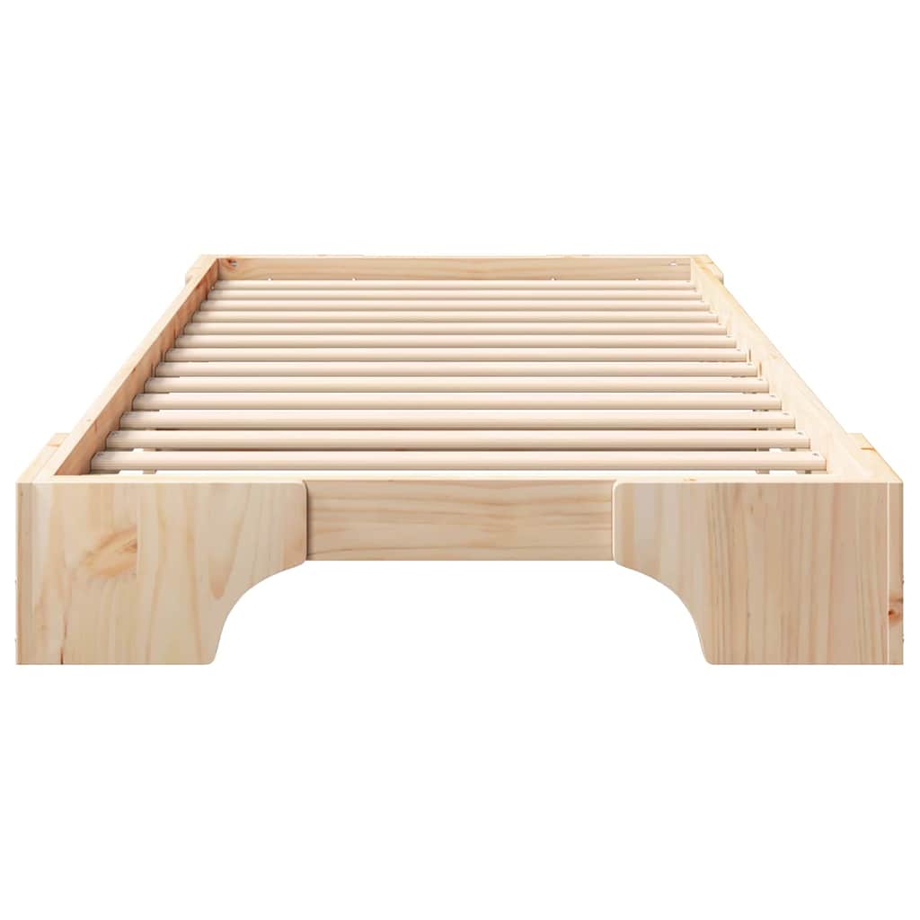 Bodenbettgestell mit Speicher Braun 100 x 210 cm Holz