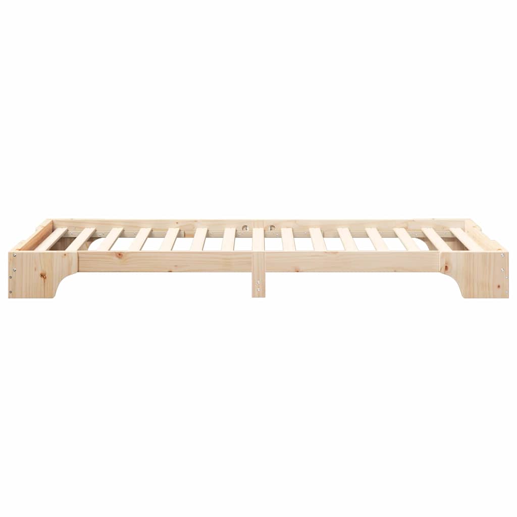 Bodenbettgestell mit Speicher Braun 100 x 210 cm Holz