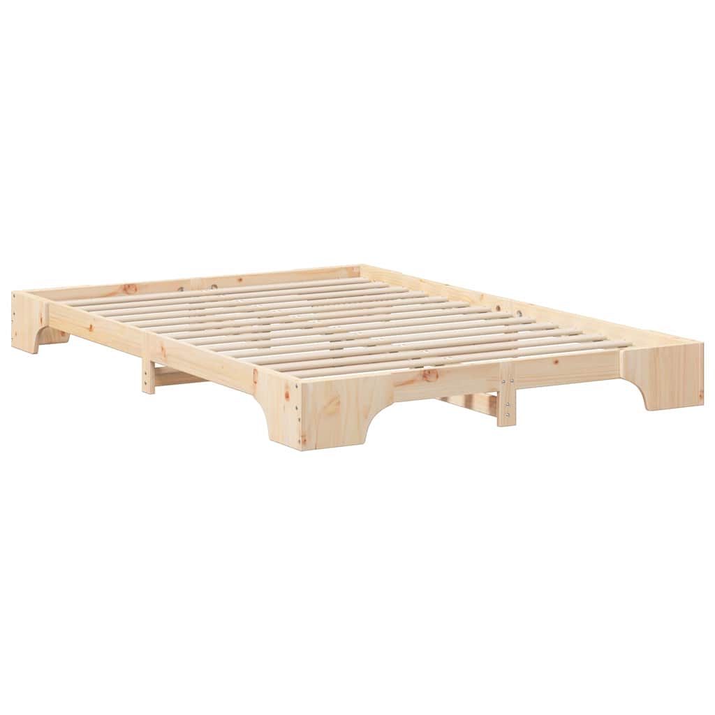 Bodenbettgestell mit Speicher Braun 140 x 210 cm Holz