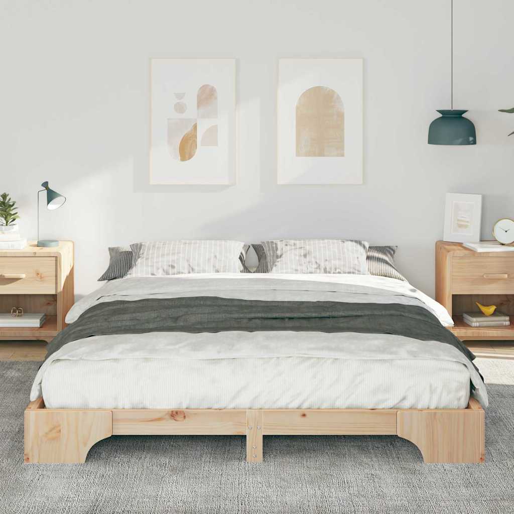 Bodenbettgestell mit Speicher Braun 160 x 210 cm Holz