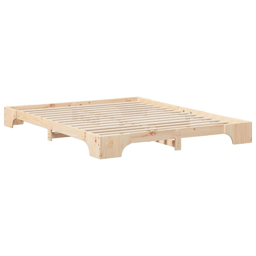 Bodenbettgestell mit Speicher Braun 160 x 210 cm Holz