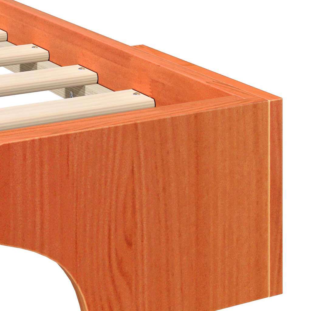 Bodenbettgestell mit Speicher Braun 80 x 220 cm Holz