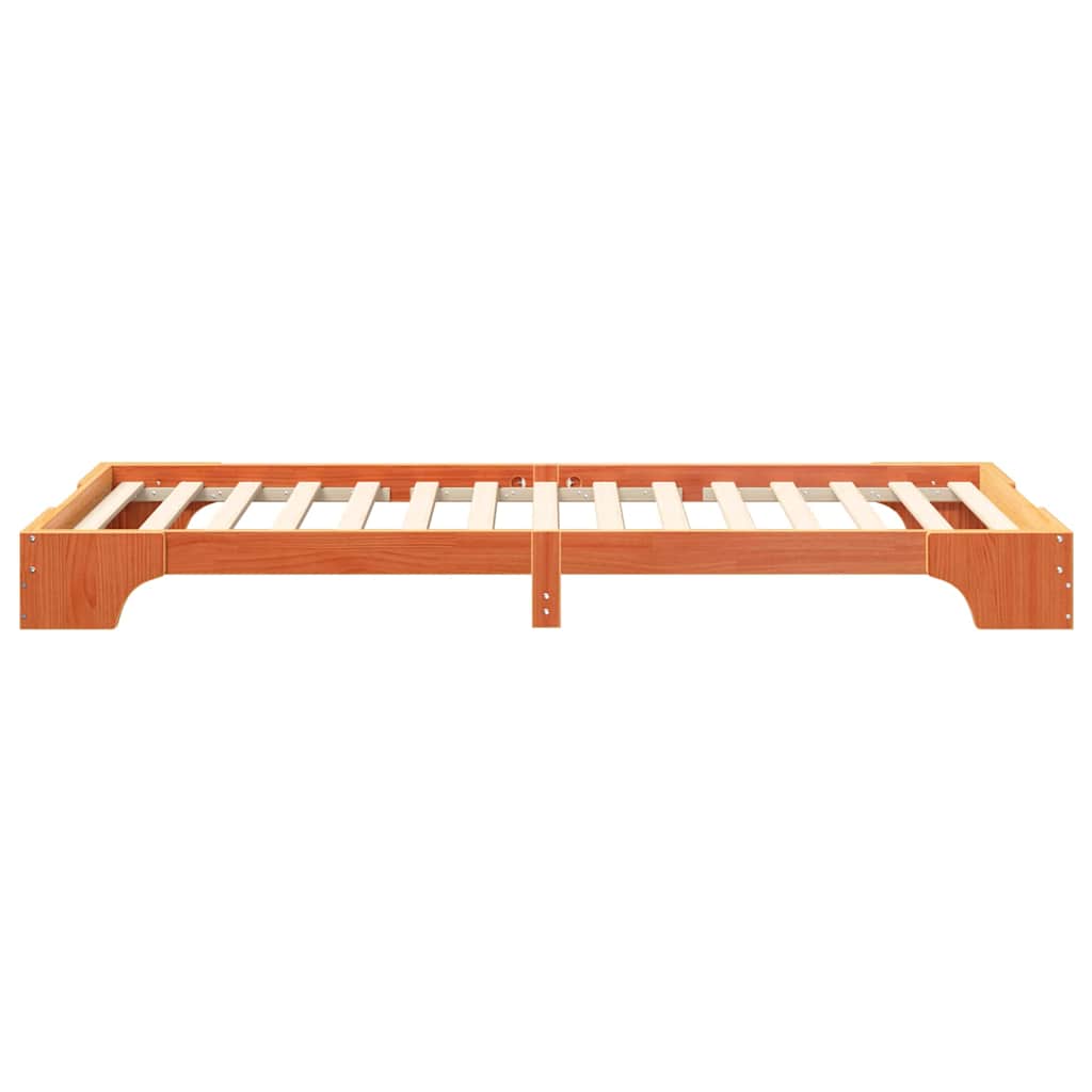 Bodenbettgestell Braun 90 x 220 cm Holz