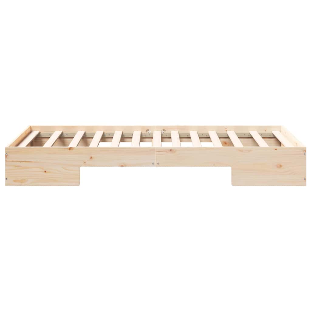 Bodenbettgestell Braun 80 x 200 cm Massivholz Kiefer