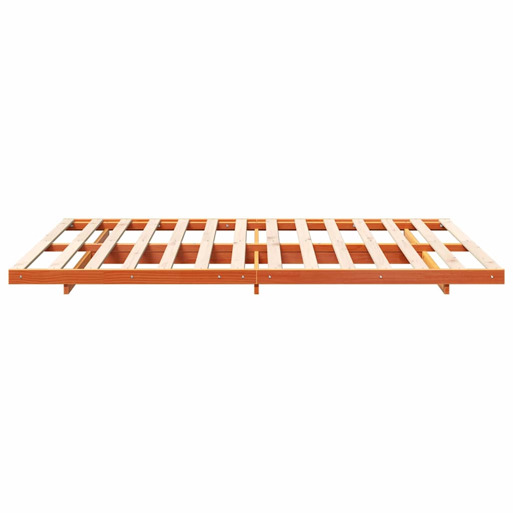 Bodenbettgestell Wachsbraun 160 x 210 cm Massivholz Kiefer