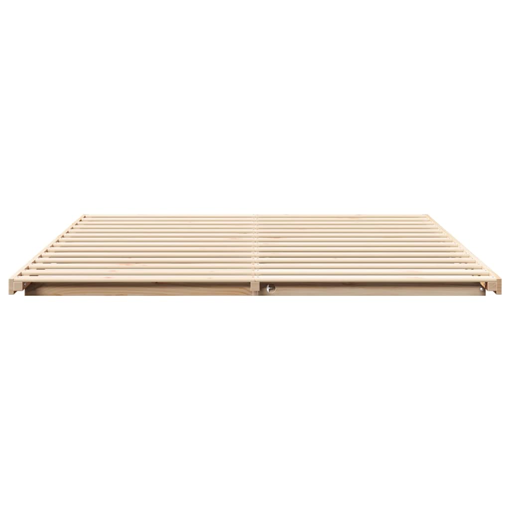 Bodenbettgestell Braun 200 x 220 cm Massivholz Kiefer