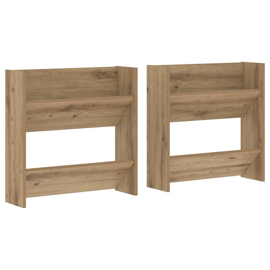 Wandschuhschrank mit Regal 2 pcs Artisan-Eiche 60 x 18 x 60 cm