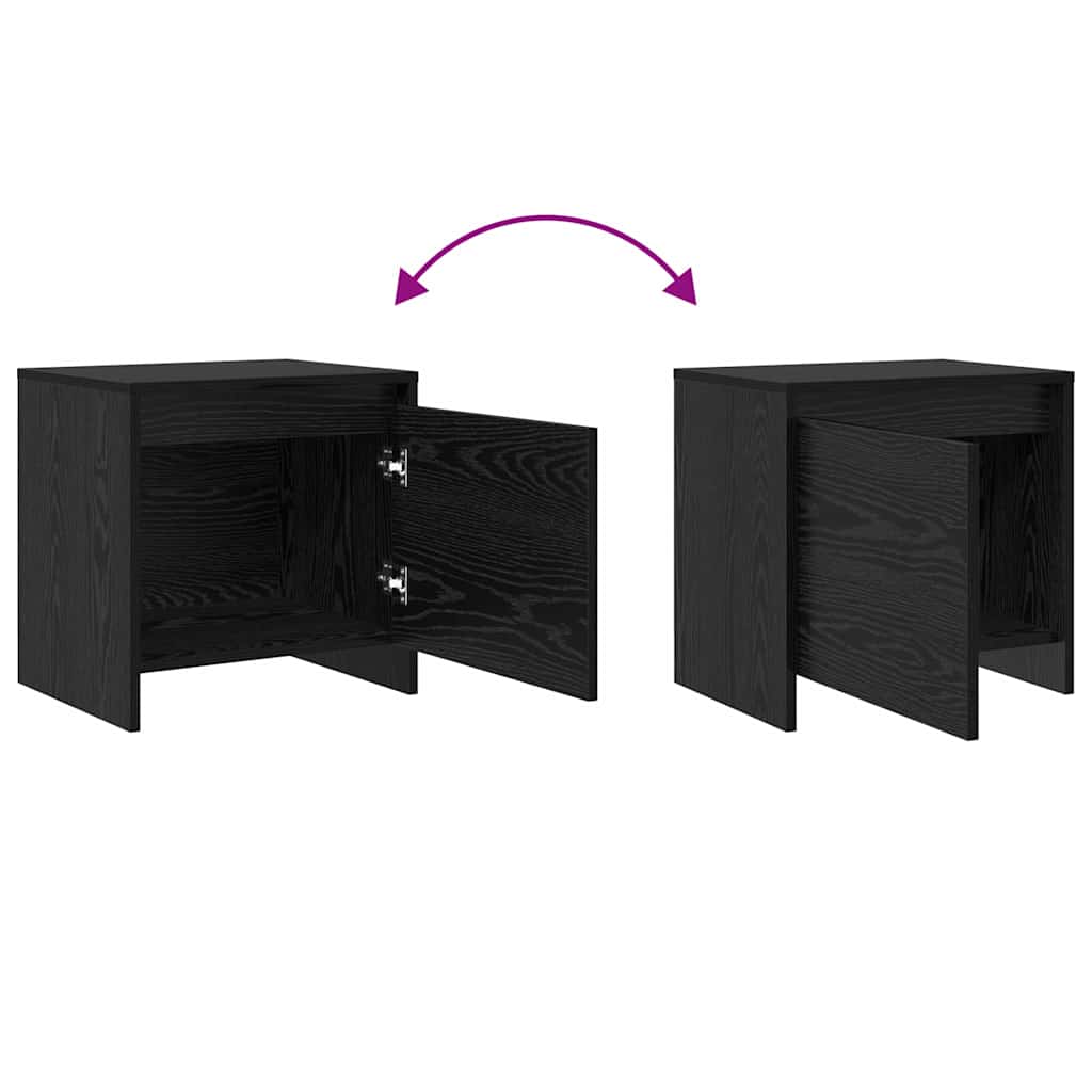 Nachttisch Schwarz Eichen-Optik 45 x 34 x 44,5 cm Holzwerkstoff