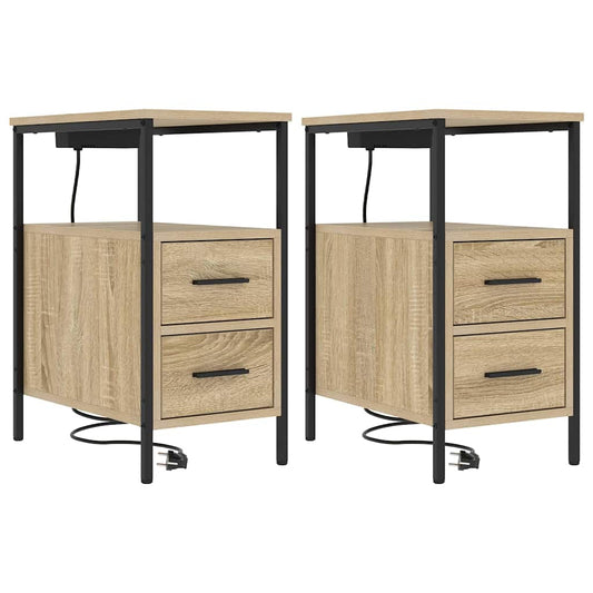 Nachttisch 2 pcs Sonoma-Eiche 30 x 48 x 61 cm Holzwerkstoff