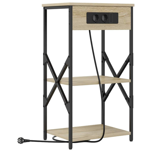 Nachttisch mit Regal Sonoma-Eiche 41 x 31 x 76 cm Holzwerkstoff
