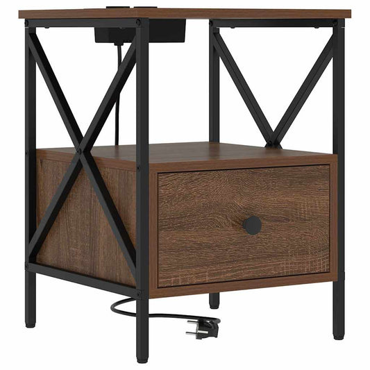 Nachttisch Braun Eichen-Optik 41,5 x 40,5 x 55 cm Holzwerkstoff