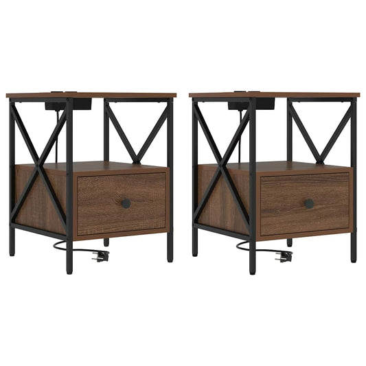 Nachttisch Braun Eichen-Optik 41,5 x 40,5 x 55 cm Holzwerkstoff