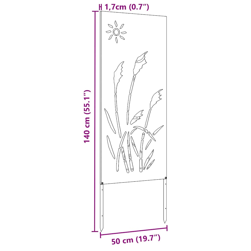 Garten Sichtschutz-Leinwand Silber 50 x 140 cm Verzinkter Stahl