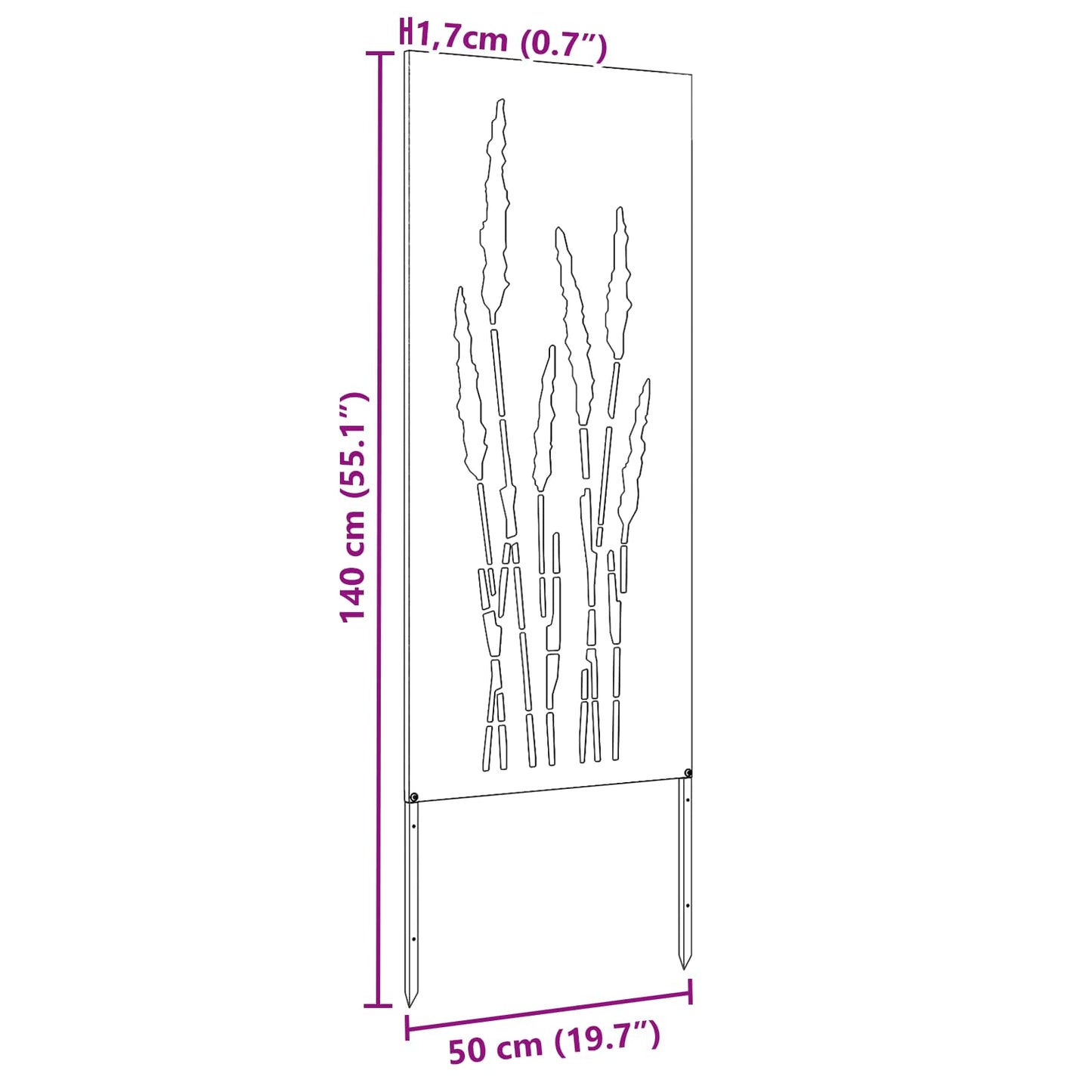 Garten Sichtschutz-Leinwand Floral Olivgrün 50 x 140 cm