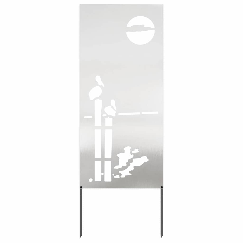 Garten Sichtschutz-Leinwand Silber 50 x 140 cm Edelstahl