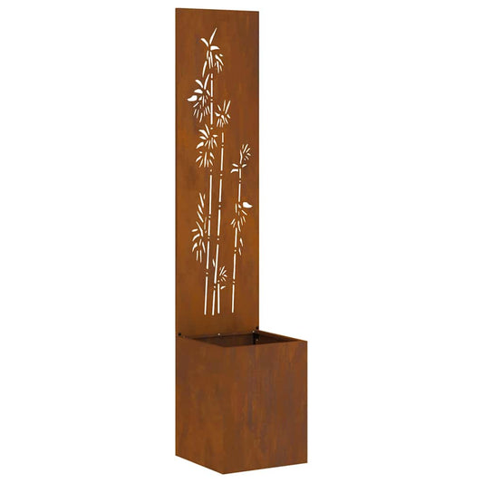 Garten Sichtschutz-Leinwand Rostig 32 x 140 cm Wetterfeststahl