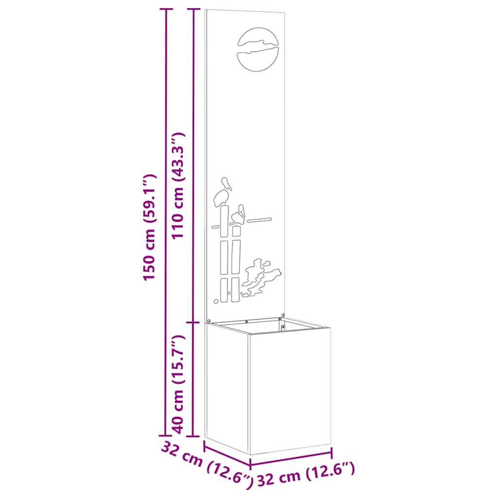 Garten Sichtschutz-Leinwand Silber 32 x 140 cm Verzinkter Stahl