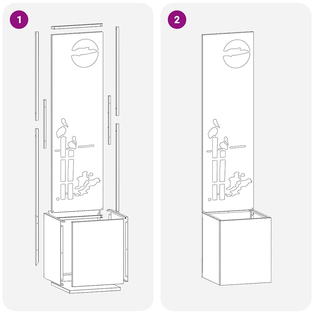 Garten Sichtschutz-Leinwand Rostig 32 x 140 cm Wetterfeststahl