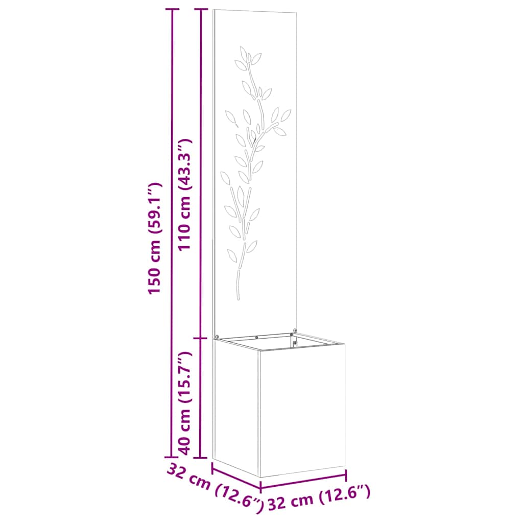 Garten Sichtschutz-Leinwand Floral Olivgrün 32 x 140 cm