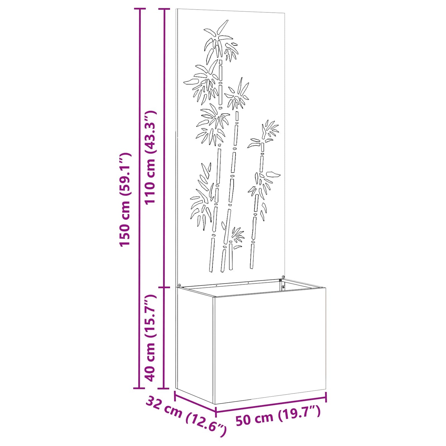 Garten Sichtschutz-Leinwand Silber 50 x 140 cm Verzinkter Stahl