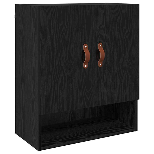 Wandschrank Schwarz Eichen-Optik 60 x 31 x 70 cm Holzwerkstoff