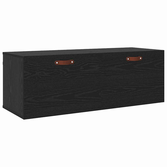 Wandschrank Schwarz Eichen-Optik 100 x 36,5 x 35 cm