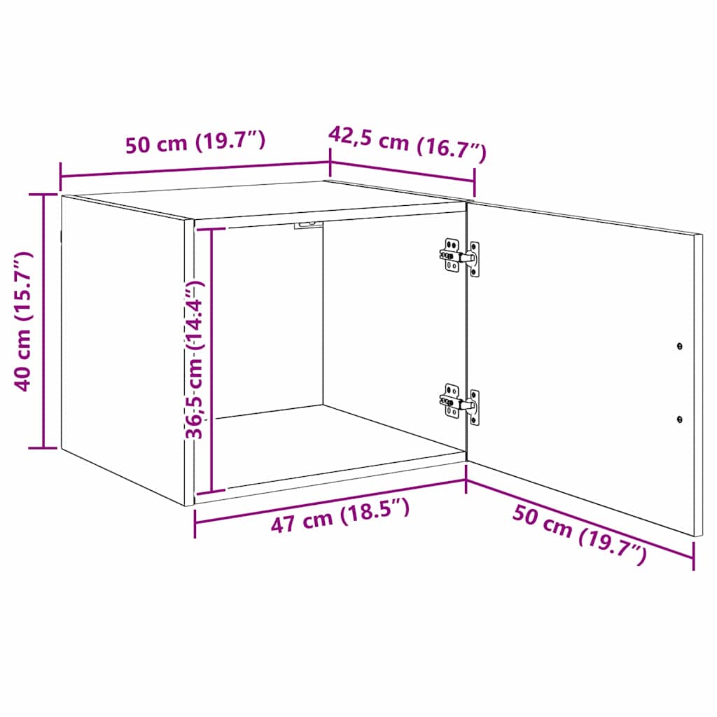 Wandschrank Altholz 50 x 42,5 x 40 cm Holzwerkstoff