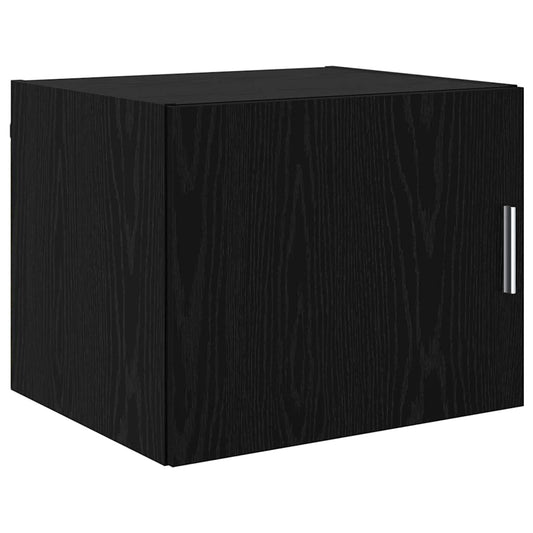 Wandschrank Wandmontiert Schwarz Eichen-Optik 50 x 42,5 x 40 cm