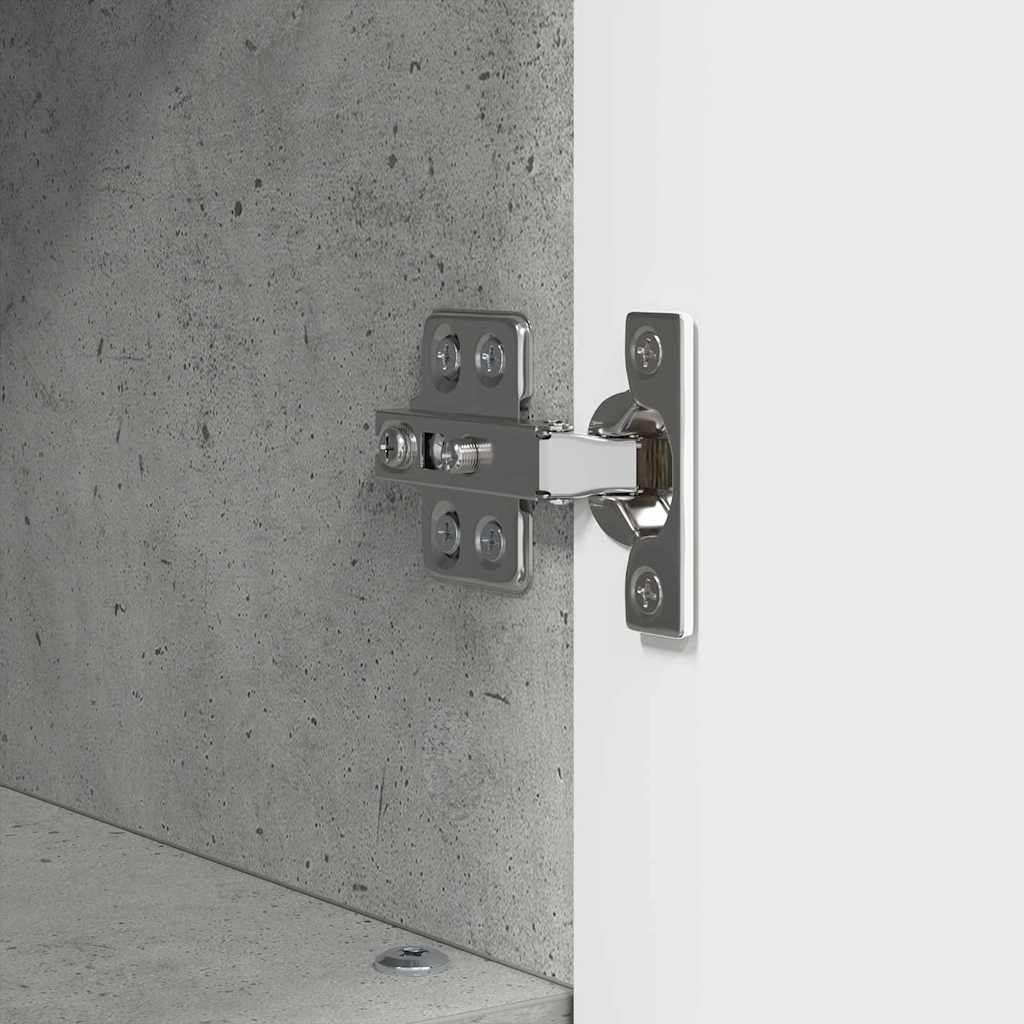 Badezimmermöbel-Set 3 pcs Beton Grau Sperrholz und Metall