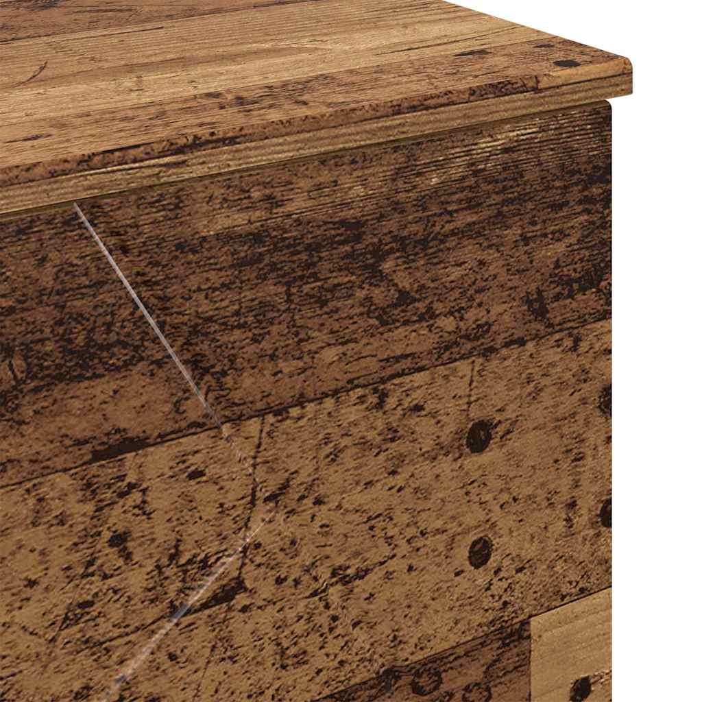 Badezimmermöbel-Set mit Tür 3 pcs Altholz Sperrholz und Metall