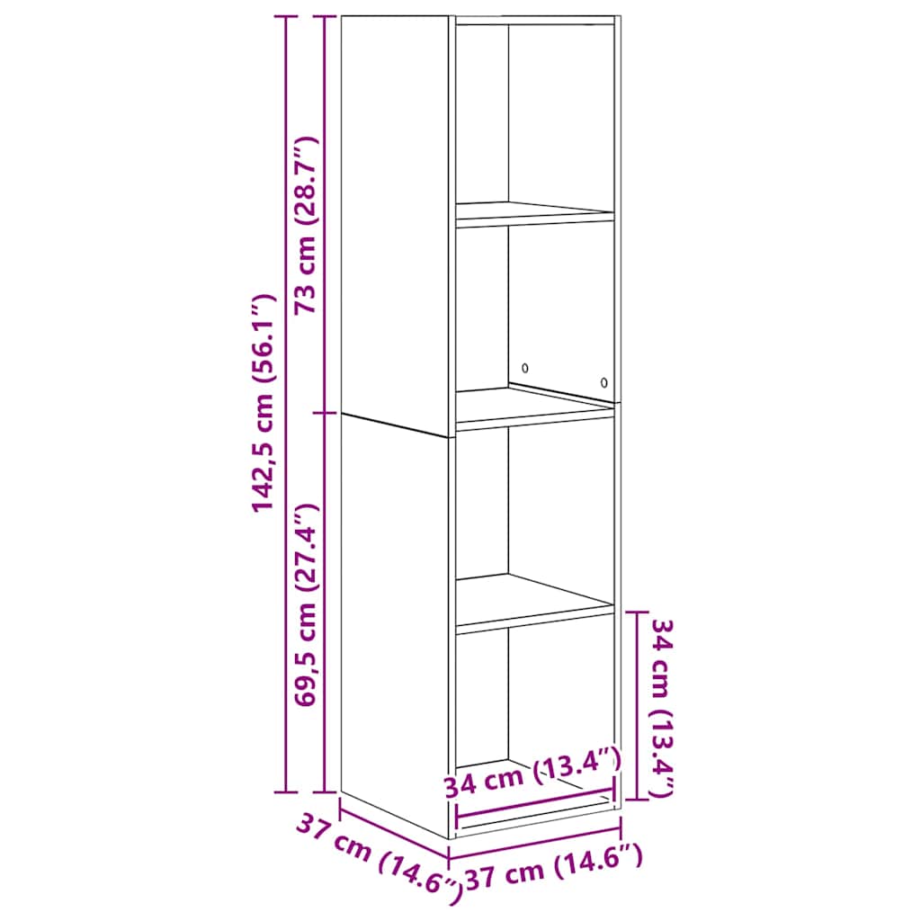 TV-Schrank Set Wandmontiert 2 pcs Artisan-Eiche Holzwerkstoff