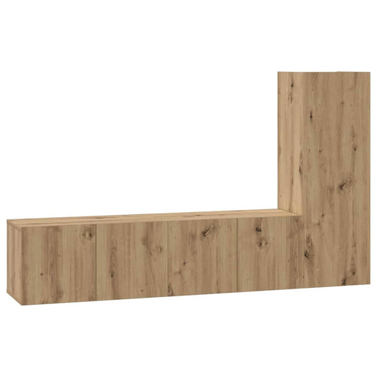 TV-Schrankset Wandmontiert 3 pcs Artisan-Eiche Holzwerkstoff