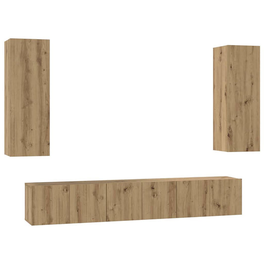 TV-Schrankset Wandmontiert 5 pcs Artisan-Eiche Holzwerkstoff