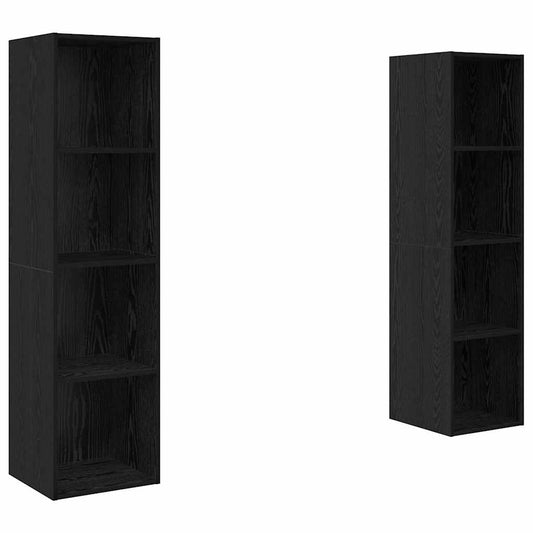 TV-Schrankset 2 pcs Schwarz 37 x 37 x 142,5 cm Holzwerkstoff