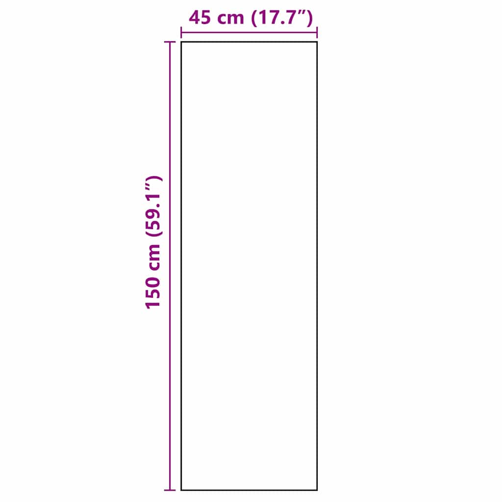 Küchen Teppich Weiß 150 x 45 cm Samt